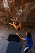 Rock climbing in Hueco Tanks State Park and Historic Site during the Hueco Tanks Awesome Fest 2.0 trip, Saturday, September 04, 2010.

Filename: SRM_20100904_13294195.JPG
Aperture: f/4.0
Shutter Speed: 1/400
Body: Canon EOS 20D
Lens: Canon EF 16-35mm f/2.8 L