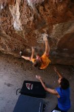 Rock climbing in Hueco Tanks State Park and Historic Site during the Hueco Tanks Awesome Fest 2.0 trip, Saturday, September 04, 2010.

Filename: SRM_20100904_13310999.JPG
Aperture: f/4.0
Shutter Speed: 1/400
Body: Canon EOS 20D
Lens: Canon EF 16-35mm f/2.8 L