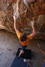 Rock climbing in Hueco Tanks State Park and Historic Site during the Hueco Tanks Awesome Fest 2.0 trip, Saturday, September 04, 2010.

Filename: SRM_20100904_13311604.JPG
Aperture: f/4.0
Shutter Speed: 1/400
Body: Canon EOS 20D
Lens: Canon EF 16-35mm f/2.8 L