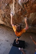 Rock climbing in Hueco Tanks State Park and Historic Site during the Hueco Tanks Awesome Fest 2.0 trip, Saturday, September 04, 2010.

Filename: SRM_20100904_13311605.JPG
Aperture: f/4.0
Shutter Speed: 1/400
Body: Canon EOS 20D
Lens: Canon EF 16-35mm f/2.8 L