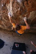 Rock climbing in Hueco Tanks State Park and Historic Site during the Hueco Tanks Awesome Fest 2.0 trip, Saturday, September 04, 2010.

Filename: SRM_20100904_13364313.JPG
Aperture: f/4.0
Shutter Speed: 1/400
Body: Canon EOS 20D
Lens: Canon EF 16-35mm f/2.8 L