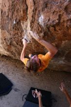 Rock climbing in Hueco Tanks State Park and Historic Site during the Hueco Tanks Awesome Fest 2.0 trip, Saturday, September 04, 2010.

Filename: SRM_20100904_13365114.JPG
Aperture: f/4.0
Shutter Speed: 1/400
Body: Canon EOS 20D
Lens: Canon EF 16-35mm f/2.8 L