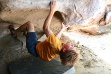 Rock climbing in Hueco Tanks State Park and Historic Site during the Hueco Tanks Awesome Fest 2.0 trip, Saturday, September 04, 2010.

Filename: SRM_20100904_15005532.JPG
Aperture: f/2.8
Shutter Speed: 1/200
Body: Canon EOS 20D
Lens: Canon EF 16-35mm f/2.8 L