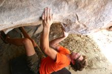 Rock climbing in Hueco Tanks State Park and Historic Site during the Hueco Tanks Awesome Fest 2.0 trip, Saturday, September 04, 2010.

Filename: SRM_20100904_15034450.JPG
Aperture: f/2.8
Shutter Speed: 1/200
Body: Canon EOS 20D
Lens: Canon EF 16-35mm f/2.8 L