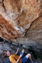 Rock climbing in Hueco Tanks State Park and Historic Site during the Hueco Tanks Awesome Fest 2.0 trip, Saturday, September 04, 2010.

Filename: SRM_20100904_15150762.JPG
Aperture: f/4.0
Shutter Speed: 1/400
Body: Canon EOS 20D
Lens: Canon EF 16-35mm f/2.8 L