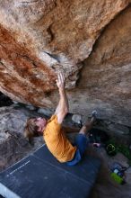 Rock climbing in Hueco Tanks State Park and Historic Site during the Hueco Tanks Awesome Fest 2.0 trip, Saturday, September 04, 2010.

Filename: SRM_20100904_15162363.JPG
Aperture: f/4.0
Shutter Speed: 1/400
Body: Canon EOS 20D
Lens: Canon EF 16-35mm f/2.8 L