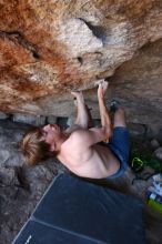 Rock climbing in Hueco Tanks State Park and Historic Site during the Hueco Tanks Awesome Fest 2.0 trip, Saturday, September 04, 2010.

Filename: SRM_20100904_15230566.JPG
Aperture: f/4.0
Shutter Speed: 1/400
Body: Canon EOS 20D
Lens: Canon EF 16-35mm f/2.8 L