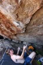 Rock climbing in Hueco Tanks State Park and Historic Site during the Hueco Tanks Awesome Fest 2.0 trip, Saturday, September 04, 2010.

Filename: SRM_20100904_15291178.JPG
Aperture: f/4.0
Shutter Speed: 1/400
Body: Canon EOS 20D
Lens: Canon EF 16-35mm f/2.8 L