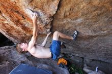 Rock climbing in Hueco Tanks State Park and Historic Site during the Hueco Tanks Awesome Fest 2.0 trip, Saturday, September 04, 2010.

Filename: SRM_20100904_15343689.JPG
Aperture: f/4.0
Shutter Speed: 1/400
Body: Canon EOS 20D
Lens: Canon EF 16-35mm f/2.8 L