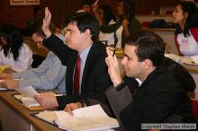 Weekly meeting of the Undergraduate House of Representatives (UHR), February 17, 2004.

Filename: img_2016_std.jpg
Aperture: f/6.3
Shutter Speed: 1/60
Body: Canon EOS DIGITAL REBEL
Lens: Canon EF-S 18-55mm f/3.5-5.6