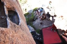 Rock climbing in Hueco Tanks State Park and Historic Site during the Hueco Tanks Awesome Fest 2.0 trip, Sunday, September 05, 2010.

Filename: SRM_20100905_12013436.JPG
Aperture: f/5.6
Shutter Speed: 1/250
Body: Canon EOS 20D
Lens: Canon EF 16-35mm f/2.8 L