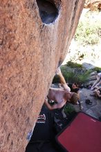 Rock climbing in Hueco Tanks State Park and Historic Site during the Hueco Tanks Awesome Fest 2.0 trip, Sunday, September 05, 2010.

Filename: SRM_20100905_12042242.JPG
Aperture: f/5.6
Shutter Speed: 1/500
Body: Canon EOS 20D
Lens: Canon EF 16-35mm f/2.8 L