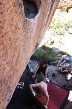 Rock climbing in Hueco Tanks State Park and Historic Site during the Hueco Tanks Awesome Fest 2.0 trip, Sunday, September 05, 2010.

Filename: SRM_20100905_12043249.JPG
Aperture: f/5.6
Shutter Speed: 1/500
Body: Canon EOS 20D
Lens: Canon EF 16-35mm f/2.8 L