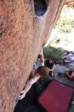 Rock climbing in Hueco Tanks State Park and Historic Site during the Hueco Tanks Awesome Fest 2.0 trip, Sunday, September 05, 2010.

Filename: SRM_20100905_12115658.JPG
Aperture: f/5.6
Shutter Speed: 1/500
Body: Canon EOS 20D
Lens: Canon EF 16-35mm f/2.8 L