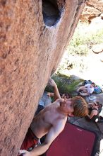 Rock climbing in Hueco Tanks State Park and Historic Site during the Hueco Tanks Awesome Fest 2.0 trip, Sunday, September 05, 2010.

Filename: SRM_20100905_12120361.JPG
Aperture: f/5.6
Shutter Speed: 1/500
Body: Canon EOS 20D
Lens: Canon EF 16-35mm f/2.8 L