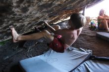 Rock climbing in Hueco Tanks State Park and Historic Site during the Hueco Tanks Awesome Fest 2.0 trip, Sunday, September 05, 2010.

Filename: SRM_20100905_16141045.JPG
Aperture: f/2.8
Shutter Speed: 1/200
Body: Canon EOS 20D
Lens: Canon EF 16-35mm f/2.8 L