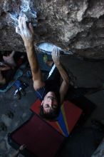 Rock climbing in Hueco Tanks State Park and Historic Site during the Hueco Tanks Awesome Fest 2.0 trip, Sunday, September 05, 2010.

Filename: SRM_20100905_19104006.JPG
Aperture: f/4.0
Shutter Speed: 1/200
Body: Canon EOS 20D
Lens: Canon EF 16-35mm f/2.8 L