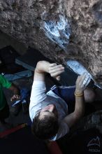 Rock climbing in Hueco Tanks State Park and Historic Site during the Hueco Tanks Awesome Fest 2.0 trip, Sunday, September 05, 2010.

Filename: SRM_20100905_19215949.JPG
Aperture: f/5.6
Shutter Speed: 1/250
Body: Canon EOS 20D
Lens: Canon EF 16-35mm f/2.8 L