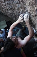 Rock climbing in Hueco Tanks State Park and Historic Site during the Hueco Tanks Awesome Fest 2.0 trip, Sunday, September 05, 2010.

Filename: SRM_20100905_19230152.JPG
Aperture: f/5.0
Shutter Speed: 1/250
Body: Canon EOS 20D
Lens: Canon EF 16-35mm f/2.8 L