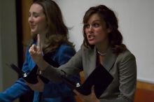 Caetlin Mangan and Mary Kate Raffetto rehearse their Duo Interpretive of Scott Orgon's "China."  The University of Texas' Speech Team will compete in the American Forensic Associations National Individual Events Tournament (AFA NIET) in Gainesville, Flori

Filename: SRM_20060325_140928_8.jpg
Aperture: f/3.5
Shutter Speed: 1/160
Body: Canon EOS 20D
Lens: Canon EF 80-200mm f/2.8 L