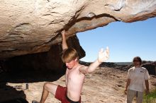 Rock climbing in Hueco Tanks State Park and Historic Site during the Hueco Tanks Awesome Fest 2.0 trip, Monday, September 06, 2010.

Filename: SRM_20100906_12165926.JPG
Aperture: f/10.0
Shutter Speed: 1/250
Body: Canon EOS 20D
Lens: Canon EF 16-35mm f/2.8 L