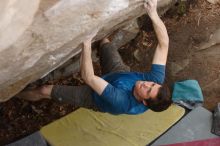 Bouldering in the southeast during Spring Break 2013.

Filename: SRM_20130315_13465642.JPG
Aperture: f/4.0
Shutter Speed: 1/320
Body: Canon EOS-1D Mark II
Lens: Canon EF 70-200mm f/2.8 L IS