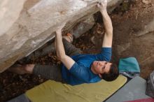 Bouldering in the southeast during Spring Break 2013.

Filename: SRM_20130315_13465843.JPG
Aperture: f/4.0
Shutter Speed: 1/320
Body: Canon EOS-1D Mark II
Lens: Canon EF 70-200mm f/2.8 L IS