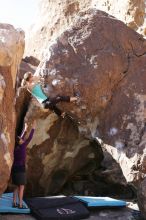 Bouldering during the Hueco Tanks Awesome Fest 14.2.

Filename: srm_20140223_11233661.jpg
Aperture: f/4.0
Shutter Speed: 1/800
Body: Canon EOS-1D Mark II
Lens: Canon EF 85mm f/1.2 L II