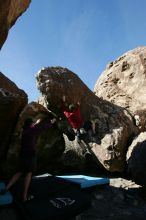 Bouldering during the Hueco Tanks Awesome Fest 14.2.

Filename: srm_20140223_11282685.jpg
Aperture: f/5.6
Shutter Speed: 1/800
Body: Canon EOS-1D Mark II
Lens: Canon EF 16-35mm f/2.8 L