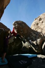 Bouldering during the Hueco Tanks Awesome Fest 14.2.

Filename: srm_20140223_11284492.jpg
Aperture: f/5.6
Shutter Speed: 1/800
Body: Canon EOS-1D Mark II
Lens: Canon EF 16-35mm f/2.8 L