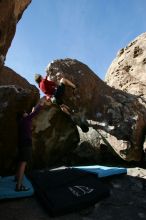 Bouldering during the Hueco Tanks Awesome Fest 14.2.

Filename: srm_20140223_11285494.jpg
Aperture: f/5.6
Shutter Speed: 1/640
Body: Canon EOS-1D Mark II
Lens: Canon EF 16-35mm f/2.8 L