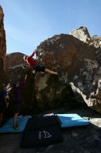 Bouldering during the Hueco Tanks Awesome Fest 14.2.

Filename: srm_20140223_11290096.jpg
Aperture: f/5.6
Shutter Speed: 1/640
Body: Canon EOS-1D Mark II
Lens: Canon EF 16-35mm f/2.8 L