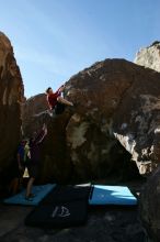 Bouldering during the Hueco Tanks Awesome Fest 14.2.

Filename: srm_20140223_11290499.jpg
Aperture: f/5.6
Shutter Speed: 1/640
Body: Canon EOS-1D Mark II
Lens: Canon EF 16-35mm f/2.8 L