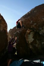 Bouldering during the Hueco Tanks Awesome Fest 14.2.

Filename: srm_20140223_11291401.jpg
Aperture: f/5.6
Shutter Speed: 1/640
Body: Canon EOS-1D Mark II
Lens: Canon EF 16-35mm f/2.8 L