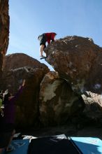 Bouldering during the Hueco Tanks Awesome Fest 14.2.

Filename: srm_20140223_11292804.jpg
Aperture: f/5.6
Shutter Speed: 1/500
Body: Canon EOS-1D Mark II
Lens: Canon EF 16-35mm f/2.8 L