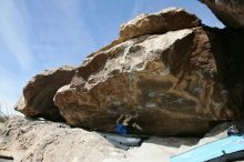 Bouldering during the Hueco Tanks Awesome Fest 14.2.

Filename: srm_20140223_12180419.jpg
Aperture: f/5.6
Shutter Speed: 1/1000
Body: Canon EOS-1D Mark II
Lens: Canon EF 16-35mm f/2.8 L