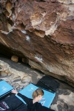 Bouldering during the Hueco Tanks Awesome Fest 14.2.

Filename: srm_20140222_16254002.jpg
Aperture: f/2.8
Shutter Speed: 1/640
Body: Canon EOS-1D Mark II
Lens: Canon EF 16-35mm f/2.8 L