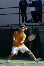 Jose Muguruza goes for the ball in a doubles match against Georgia State.  Stiegwardt/Twarowski of GSU defeated Scott Blackmon and Jose Muguruza of Tech by 8-3 after a "let" disagreement.                                                                    

Filename: img_7833_std.jpg
Aperture: f/5.0
Shutter Speed: 1/1600
Body: Canon EOS DIGITAL REBEL
Lens: Canon EF 80-200mm f/2.8 L