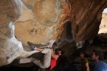 Bouldering in Hueco Tanks on %m/%d/%Y

Filename: SRM_20160219_1438090.jpg
Aperture: f/8.0
Shutter Speed: 1/250
Body: Canon EOS 20D
Lens: Canon EF 16-35mm f/2.8 L