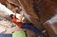 Bouldering in Hueco Tanks on %m/%d/%Y

Filename: SRM_20160219_1604280.jpg
Aperture: f/2.8
Shutter Speed: 1/320
Body: Canon EOS 20D
Lens: Canon EF 16-35mm f/2.8 L