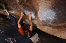 Bouldering in Hueco Tanks on %m/%d/%Y

Filename: SRM_20160219_1818300.jpg
Aperture: f/2.8
Shutter Speed: 1/250
Body: Canon EOS 20D
Lens: Canon EF 16-35mm f/2.8 L