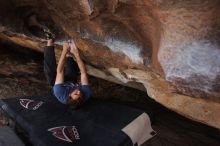 Bouldering in Hueco Tanks on %m/%d/%Y

Filename: SRM_20160219_1820100.jpg
Aperture: f/2.8
Shutter Speed: 1/250
Body: Canon EOS 20D
Lens: Canon EF 16-35mm f/2.8 L