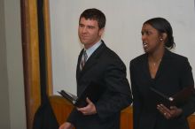 Eric Cullather and Nichole Martin practice their Duo Interpretive of "This Is How It Goes" by Neil Labute.  The University of Texas' Speech Team will compete in the American Forensic Associations National Individual Events Tournament (AFA NIET) in Gainesv

Filename: SRM_20060325_143546_2.jpg
Aperture: f/3.5
Shutter Speed: 1/160
Body: Canon EOS 20D
Lens: Canon EF 80-200mm f/2.8 L