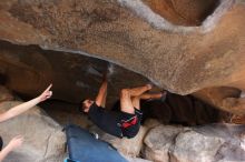 Bouldering in Hueco Tanks on 02/20/2016

Filename: SRM_20160220_1854070.JPG
Aperture: f/2.8
Shutter Speed: 1/250
Body: Canon EOS 20D
Lens: Canon EF 16-35mm f/2.8 L