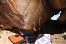 Bouldering in Hueco Tanks on 02/27/2016 with Blue Lizard Climbing and Yoga

Filename: SRM_20160227_1031110.JPG
Aperture: f/9.0
Shutter Speed: 1/250
Body: Canon EOS 20D
Lens: Canon EF 16-35mm f/2.8 L