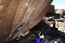 Bouldering in Hueco Tanks on 02/27/2016 with Blue Lizard Climbing and Yoga

Filename: SRM_20160227_1053440.JPG
Aperture: f/8.0
Shutter Speed: 1/250
Body: Canon EOS 20D
Lens: Canon EF 16-35mm f/2.8 L
