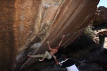 Bouldering in Hueco Tanks on 02/27/2016 with Blue Lizard Climbing and Yoga

Filename: SRM_20160227_1056551.JPG
Aperture: f/8.0
Shutter Speed: 1/250
Body: Canon EOS 20D
Lens: Canon EF 16-35mm f/2.8 L