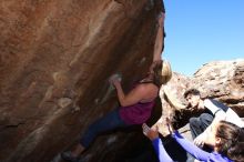 Bouldering in Hueco Tanks on 02/27/2016 with Blue Lizard Climbing and Yoga

Filename: SRM_20160227_1157471.JPG
Aperture: f/5.6
Shutter Speed: 1/250
Body: Canon EOS 20D
Lens: Canon EF 16-35mm f/2.8 L