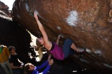 Bouldering in Hueco Tanks on 02/27/2016 with Blue Lizard Climbing and Yoga

Filename: SRM_20160227_1214170.JPG
Aperture: f/5.0
Shutter Speed: 1/250
Body: Canon EOS 20D
Lens: Canon EF 16-35mm f/2.8 L