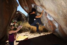 Bouldering in Hueco Tanks on 02/27/2016 with Blue Lizard Climbing and Yoga

Filename: SRM_20160227_1323280.JPG
Aperture: f/8.0
Shutter Speed: 1/250
Body: Canon EOS 20D
Lens: Canon EF 16-35mm f/2.8 L